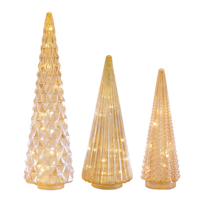 LED Textured Glass Tree Decor