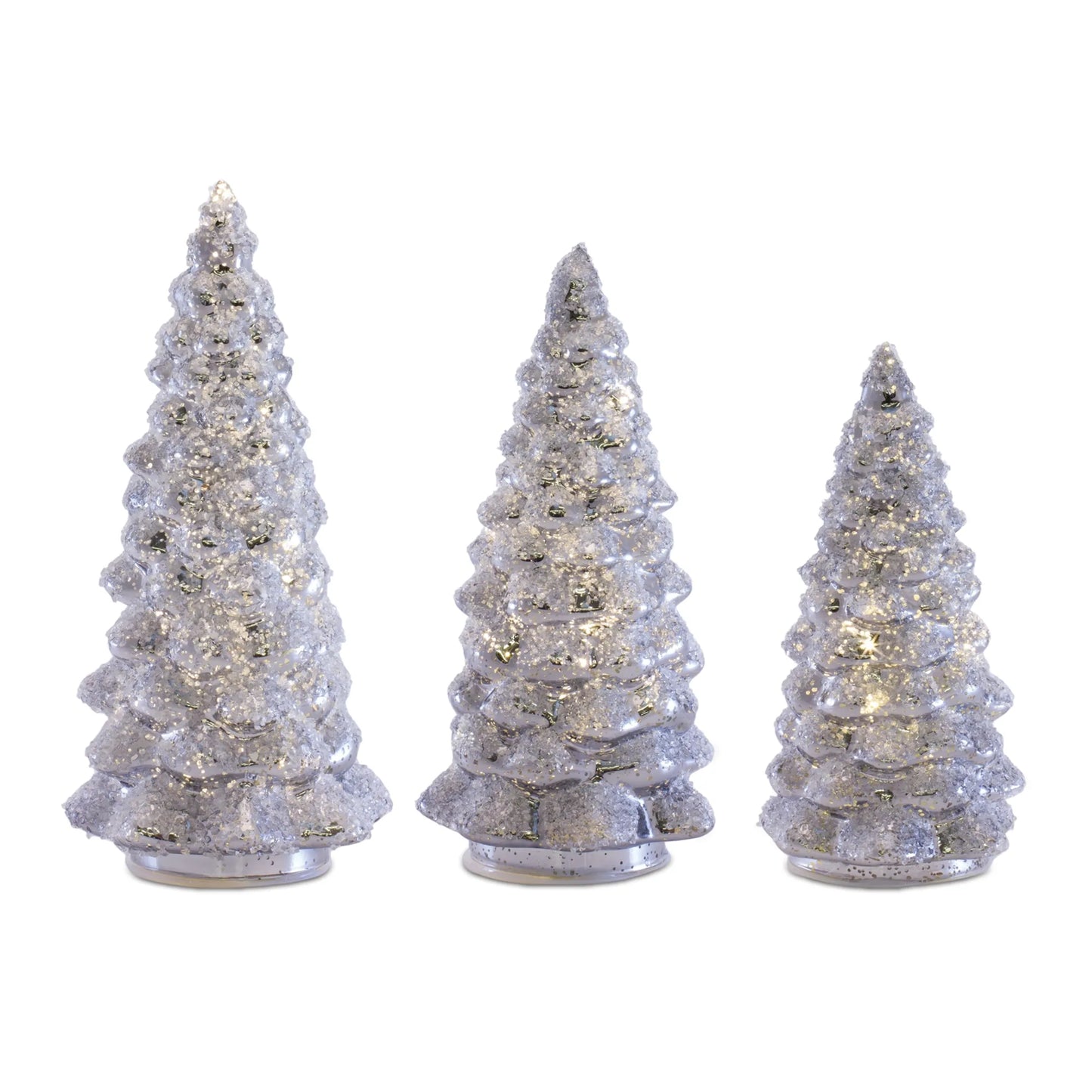LED Frosted Glass Tree Decor  - Pack Of: Set of 3 | Materials: Glass | DÃƒÂ©cor  style: Modern