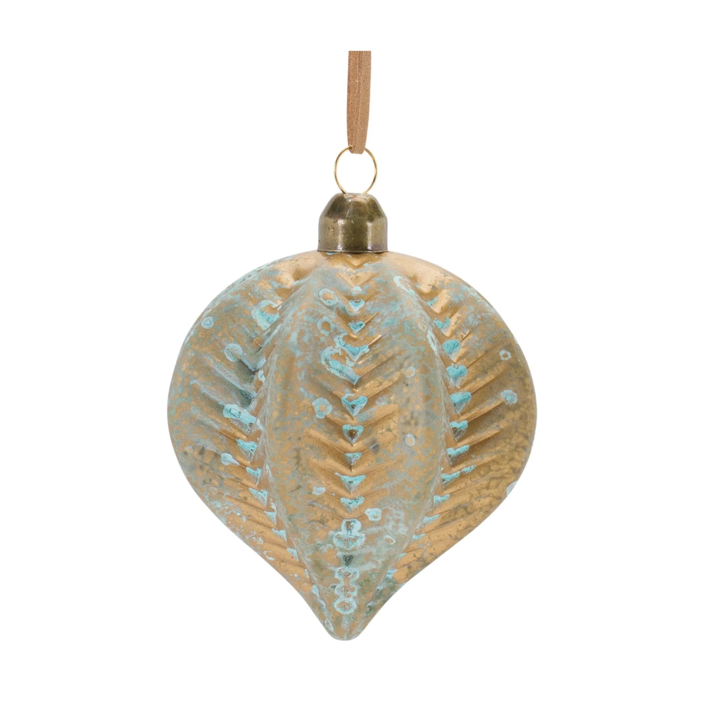 Distressed Ribbed Glass Ornament - Pack Of: Set of 12 | Materials: Glass | DÃƒÂ©cor  style: Rustic