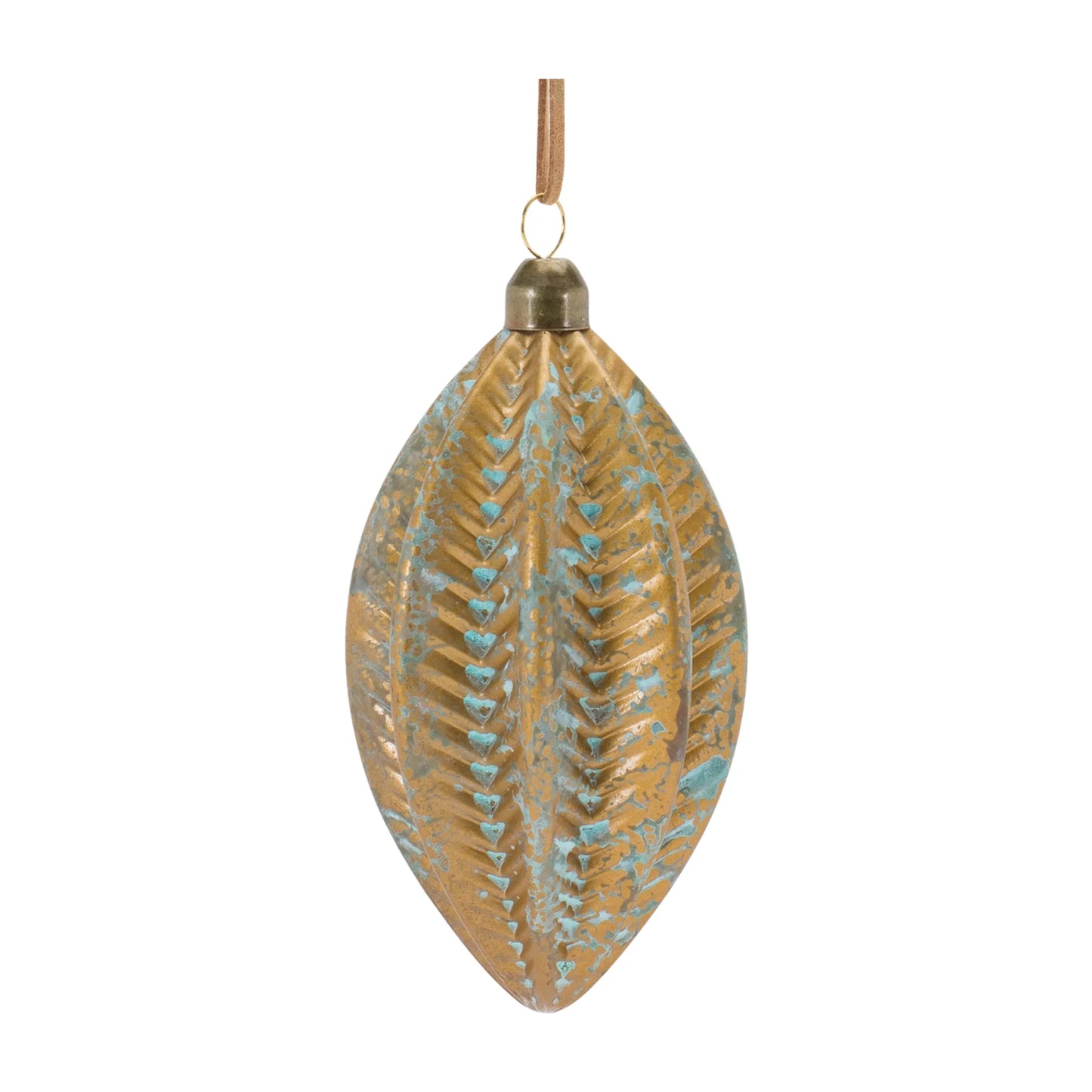 Distressed Ribbed Glass Ornament - Pack Of: Set of 12 | Materials: Glass | DÃƒÂ©cor  style: Rustic