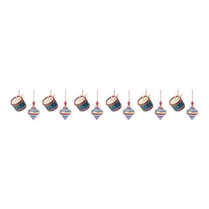 Toy Drum and Top Spinner Ornament