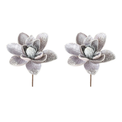 Glittered Magnolia Flower Stem