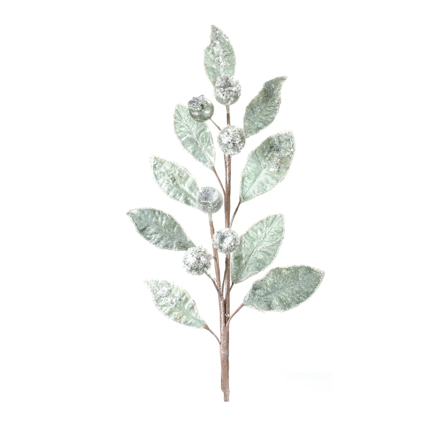 Glittered Pod Leaf Spray