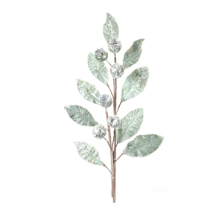 Glittered Pod Leaf Spray