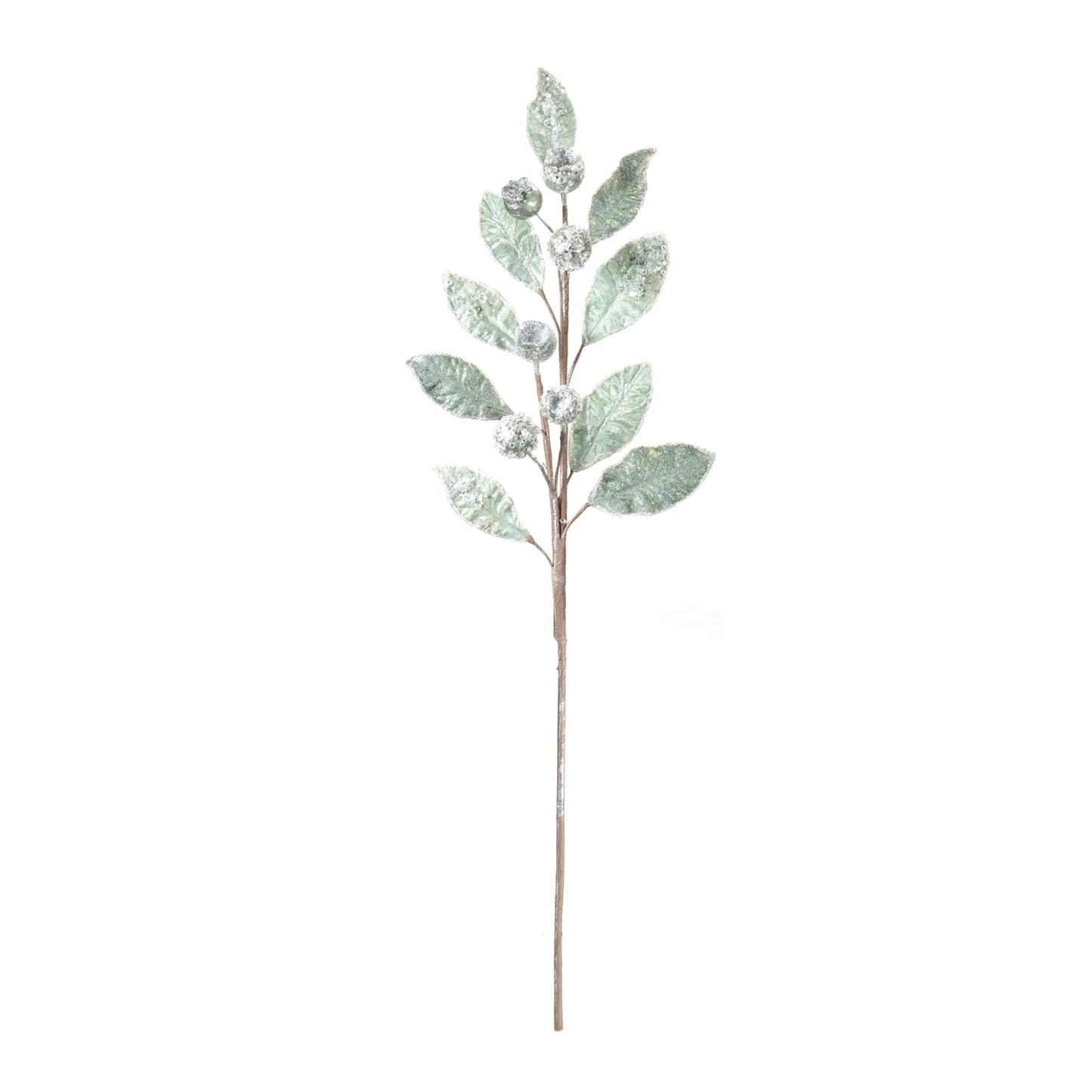 Glittered Pod Leaf Spray