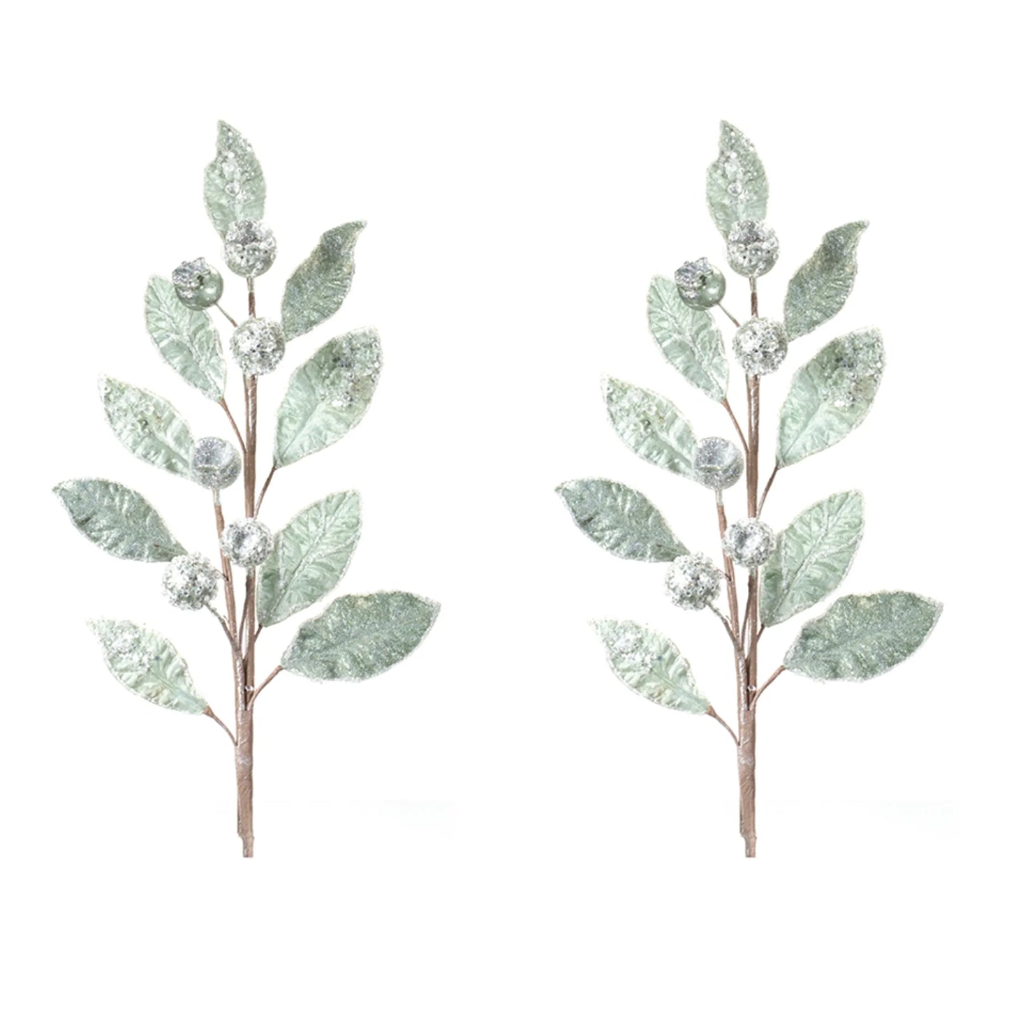 Glittered Pod Leaf Spray