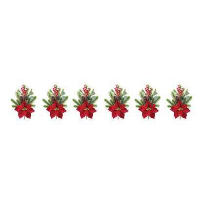 Poinsettia Pine and Eucalyptus Spray