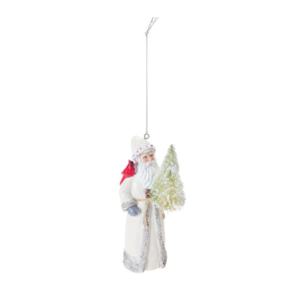 Santa with Cardinal Bird Ornament  - Pack Of: Set of 6 | Materials: Resin; stone powder | DÃƒÂ©cor  style: Traditional