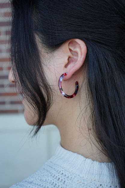 Camy Hoops - Burgundy