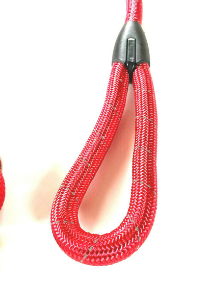 Large Dog Leash Rope Heavy Duty Red Reflective Nylon Material Excellent 3ft Size Red