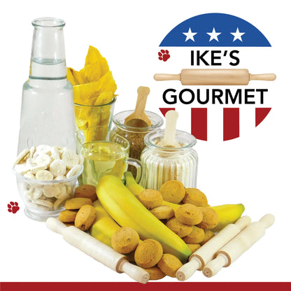 Ike's Gourmet Banana Bread Dog Treat Cookies - Real Fruit Shortbread Cookies Vegan and All-Natural Grain and Gluten Free Made in USA