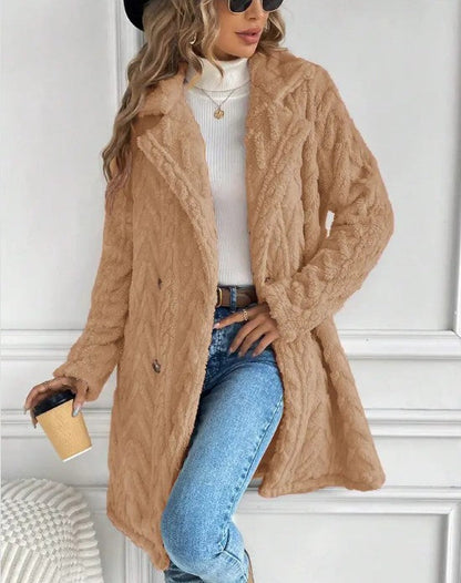 Houndstooth Pattern  Fleece Coat