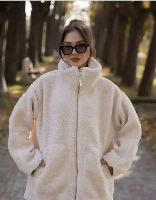 Zip-up Faux Fur Jacket