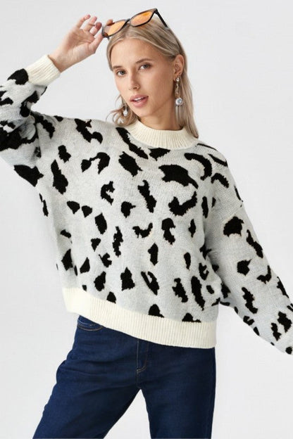 Leopard Knit Sweater