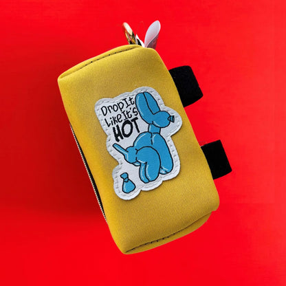 "Drop It Like It's Hot" Yellow Poop Bag Dispenser