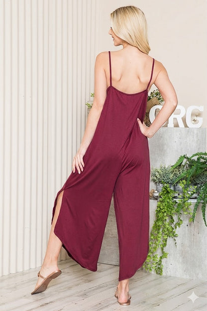 Wide Leg Jumpsuit with Side Pockets