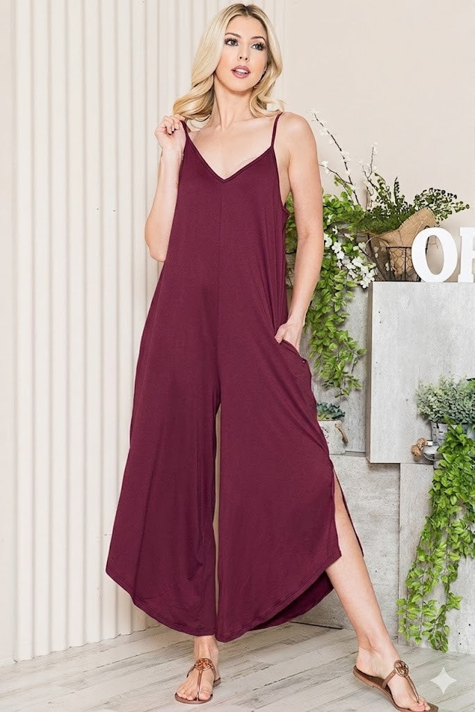 Wide Leg Jumpsuit with Side Pockets