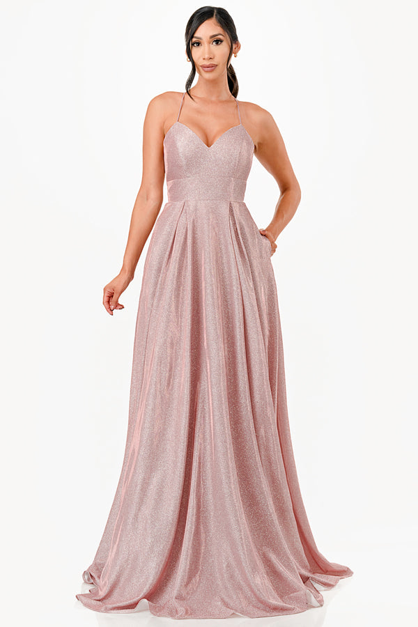 back lace up glitter gown for prom, quinceanera, special occasion