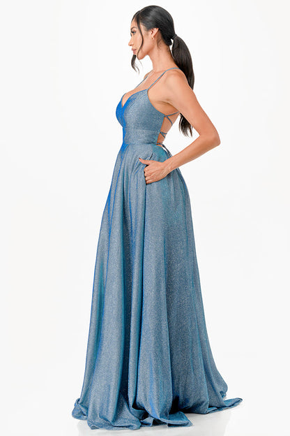 back lace up glitter gown for prom, quinceanera, special occasion