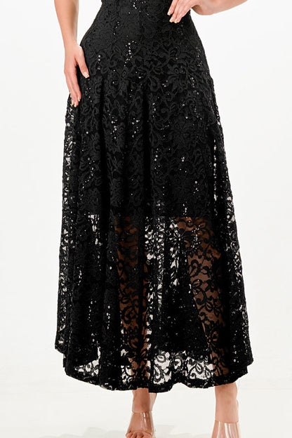 Butterfly sleeve lace dress