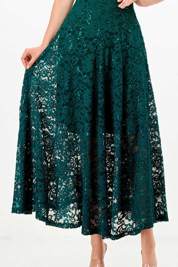 Butterfly sleeve lace dress