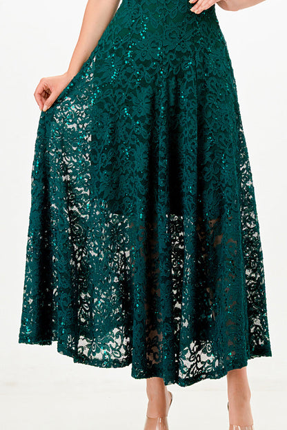 Butterfly sleeve lace dress
