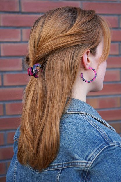 Camy Hoops - Fuchsia Tortoise