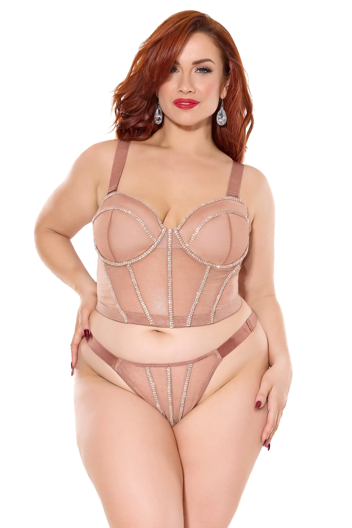 Poppin' Bubbly Cropped Bustier & Thong