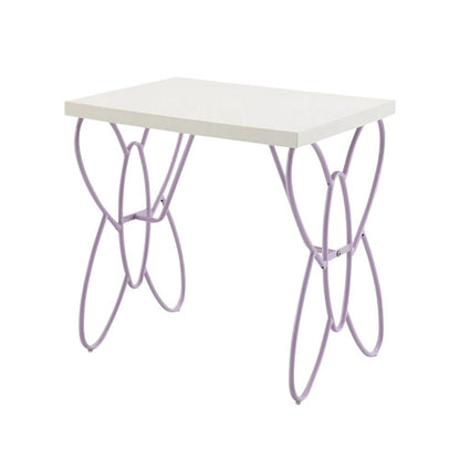 22" Lilac Steel and Wood Nightstand