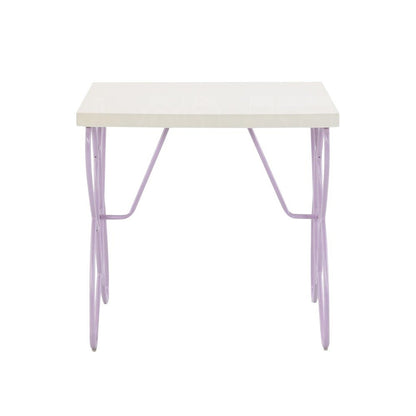 22" Lilac Steel and Wood Nightstand