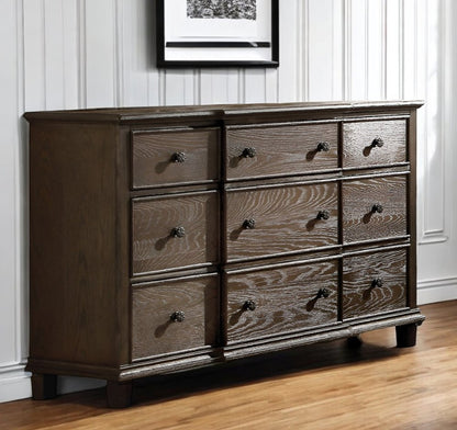 40" Oak Wood Five Drawer Dresser