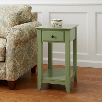 23" Pale Green Single Drawer End Table