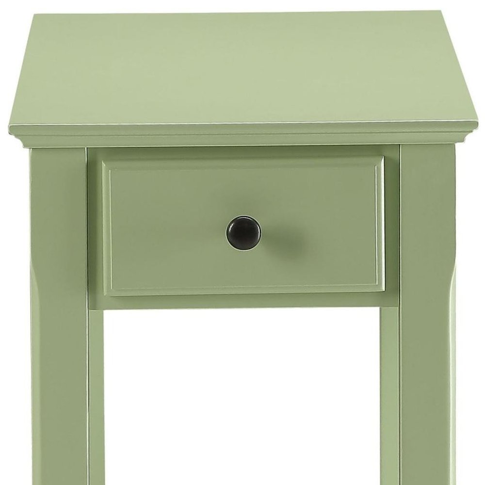 23" Pale Green Single Drawer End Table