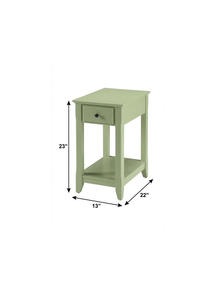 23" Pale Green Single Drawer End Table