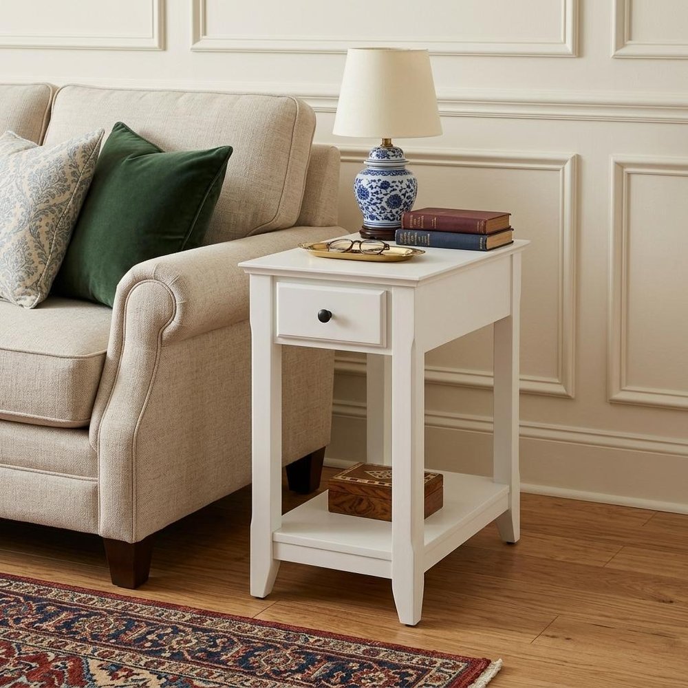 23" Pale Green Single Drawer End Table