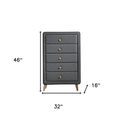 43" Light Gray Solid Wood Standard Dresser/Chest