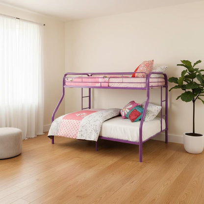 78" X 54" X 60" Twin Over Full Purple Metal Tube Bunk Bed