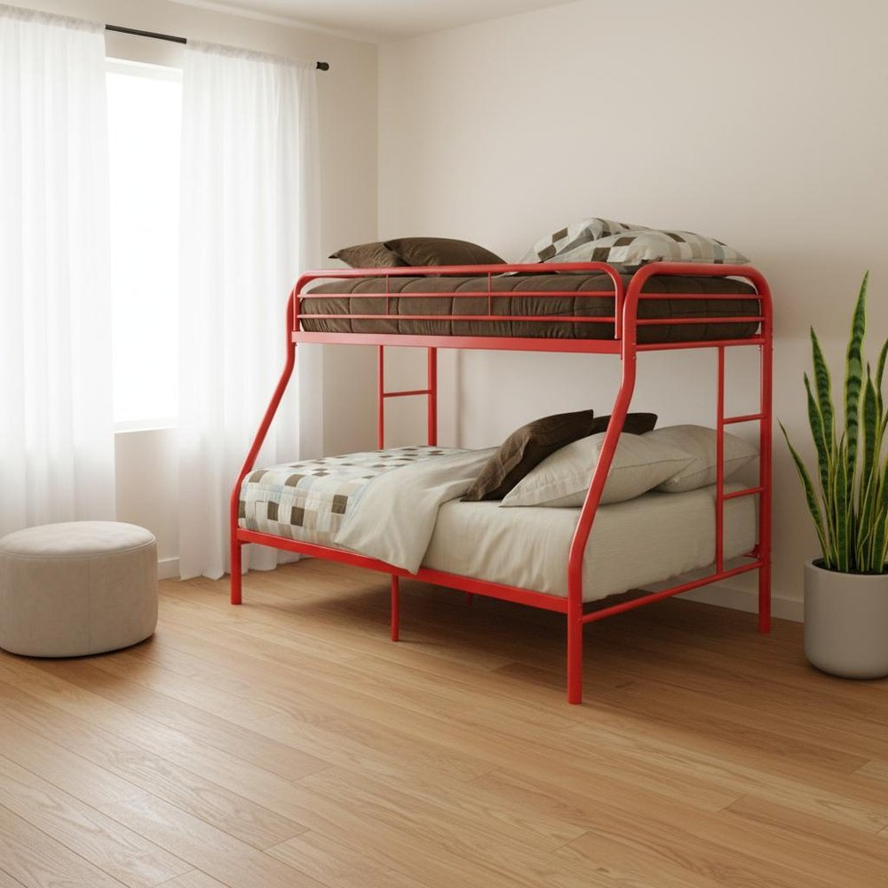 78" X 54" X 60" Twin Over Full Purple Metal Tube Bunk Bed