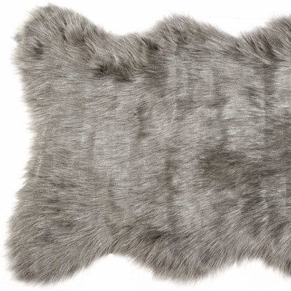 2' X 3' Gray Faux Sheepskin Area Rug