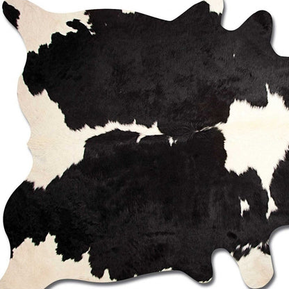 6' X 7' Tan And White Cowhide Cowhide Print Area Rug
