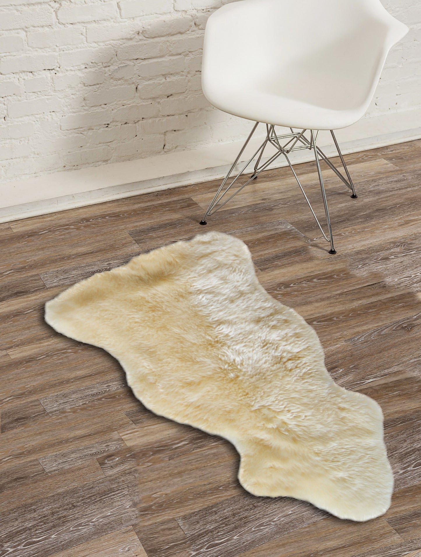 2' X 3' Taupe Genuine Sheepskin Animal Print Shag Area Rug