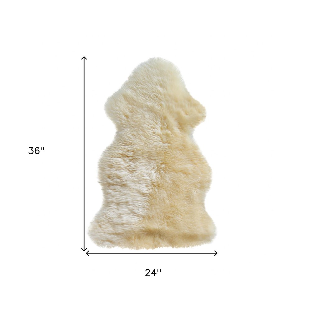 2' X 3' Taupe Genuine Sheepskin Animal Print Shag Area Rug