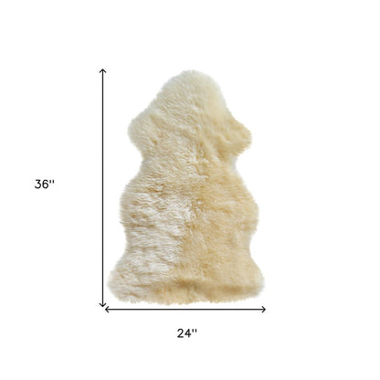 2' X 3' Taupe Genuine Sheepskin Animal Print Shag Area Rug