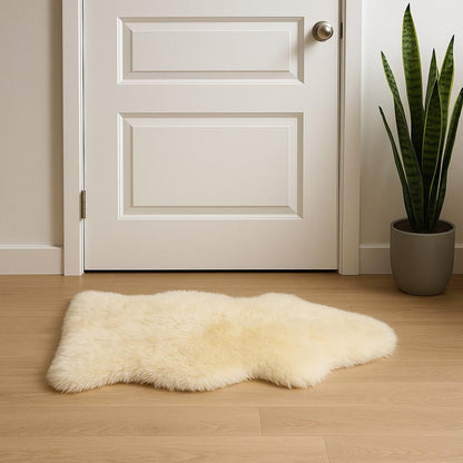 2' X 3' Taupe Genuine Sheepskin Animal Print Shag Area Rug