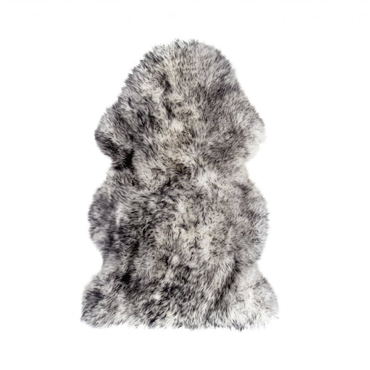 2' X 3' Gray Genuine Sheepskin Animal Print Shag Area Rug