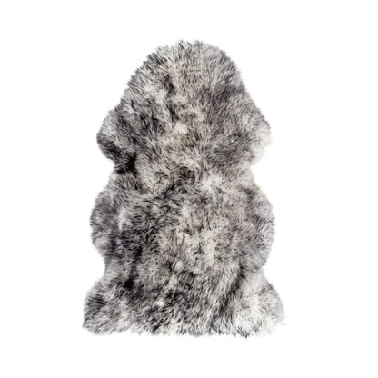 2' X 3' Gray Genuine Sheepskin Animal Print Shag Area Rug