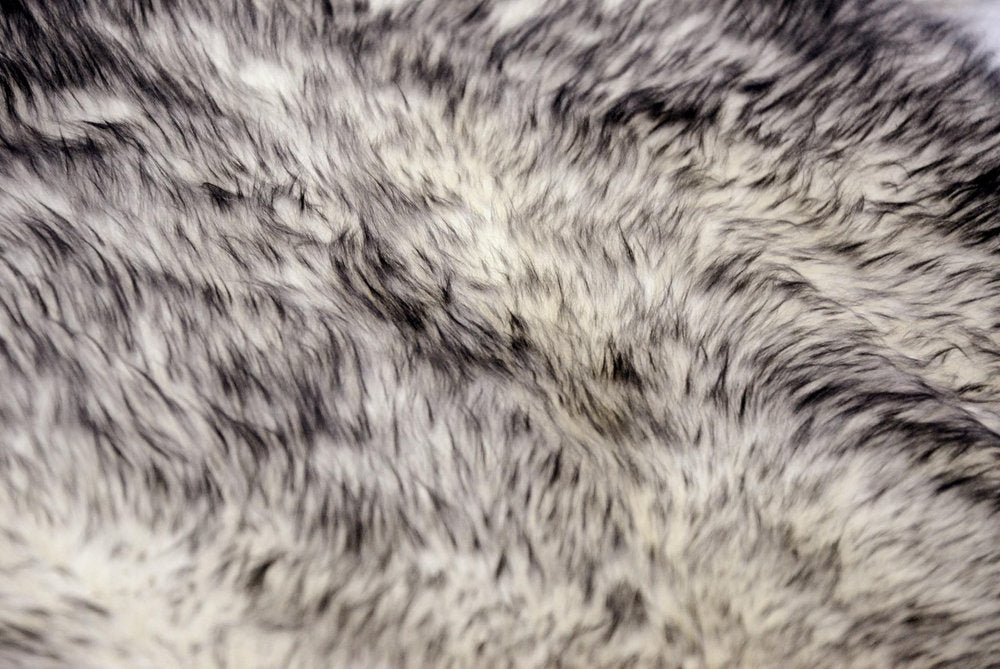 2' X 3' Gray Genuine Sheepskin Animal Print Shag Area Rug