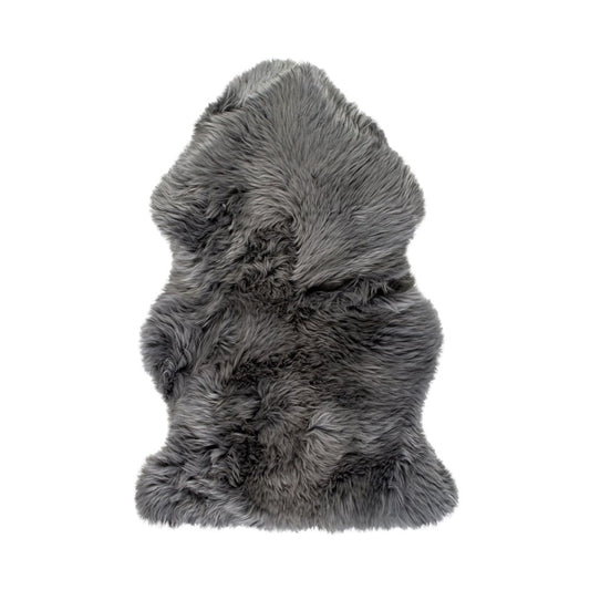 2' X 3' Gray Genuine Sheepskin Animal Print Shag Area Rug