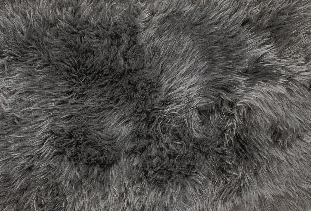 2' X 3' Gray Genuine Sheepskin Animal Print Shag Area Rug