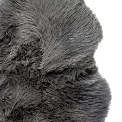 2' X 3' Gray Genuine Sheepskin Animal Print Shag Area Rug